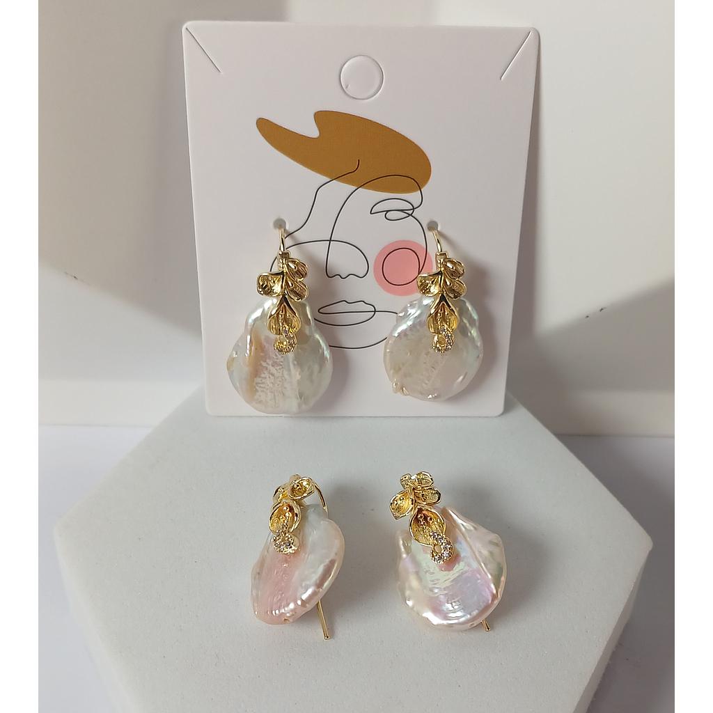 ARETES DE PERLA BARROCA Y MICROCIRCONIA