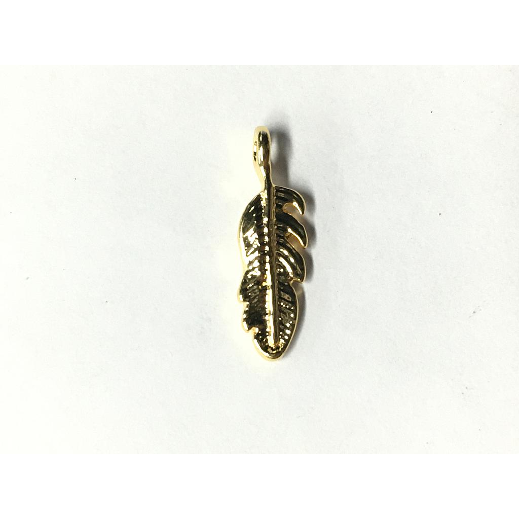 DIJE PLUMA 19MM ELECTROENCHAPADO