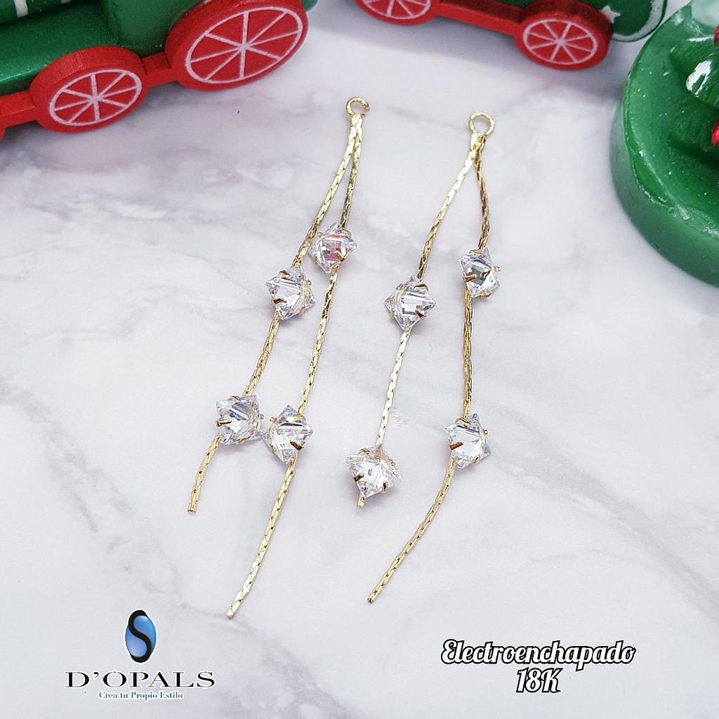 DIJES DE CADENA Y CRISTAL ELECTROENCHAPADO