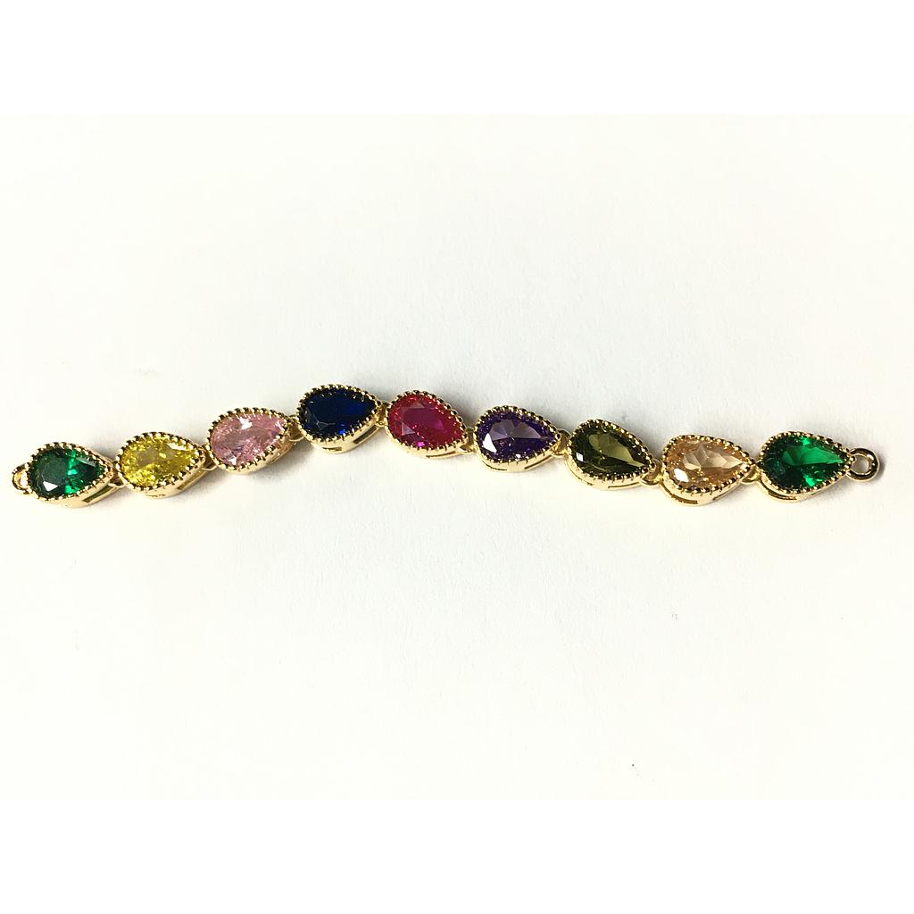 DIJE PARA PULSERA GOTAS MULTICOLOR MICROCIRCONIA