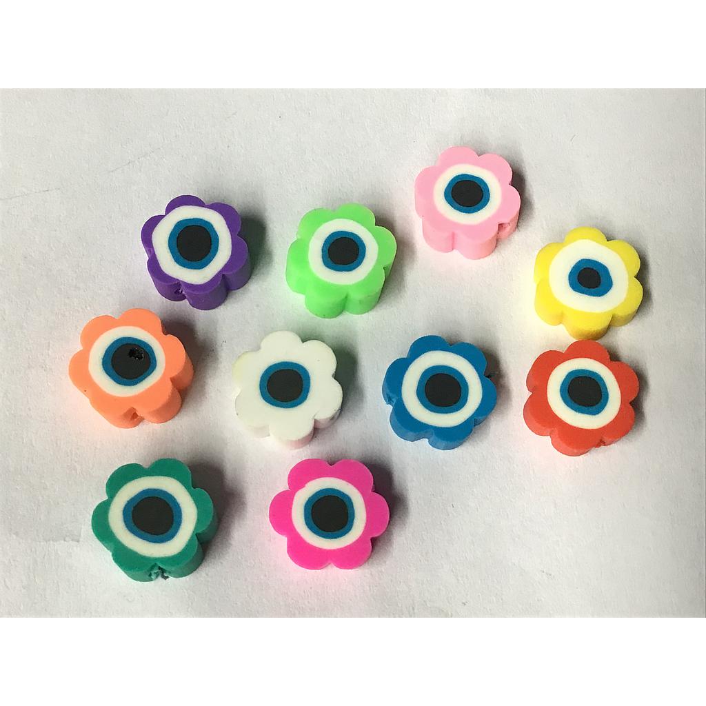 FIMO FLOR CON OJO TURCO RISTRA 40PCS