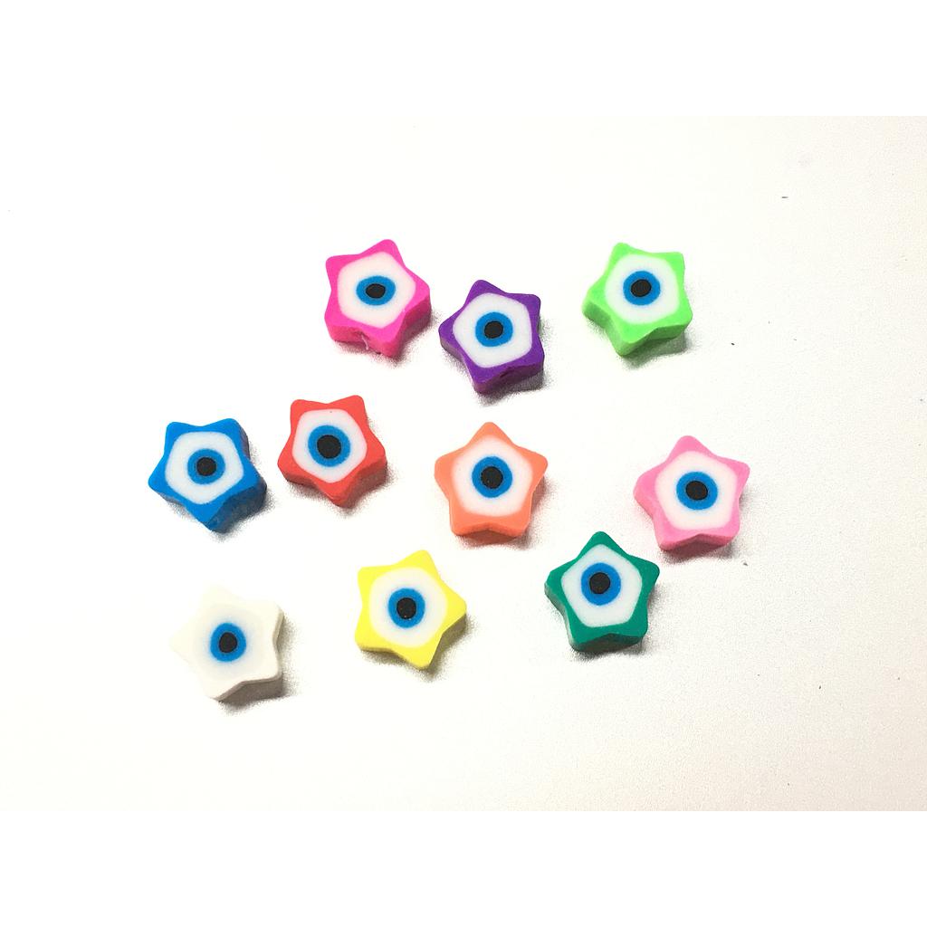 FIMO ESTRELLA CON OJO TURCO RISTRA 40PCS