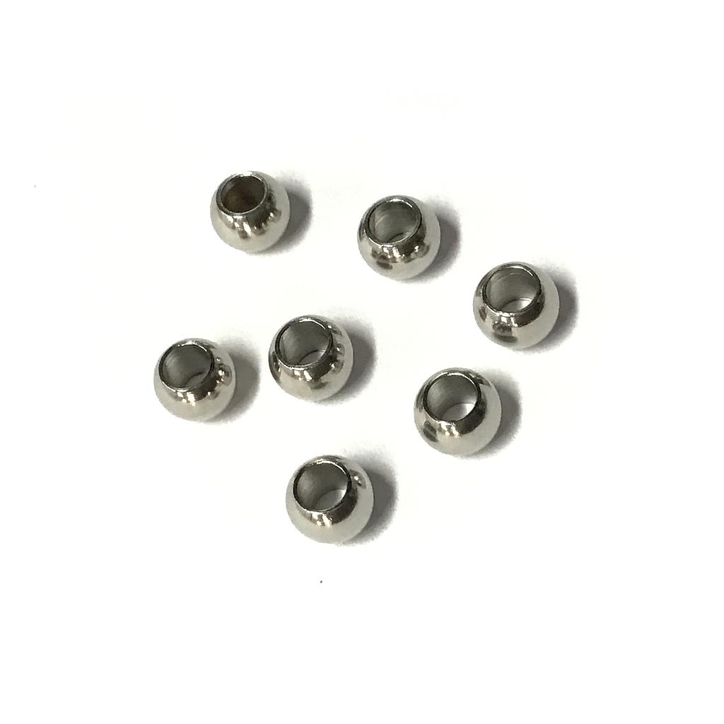 SEPARADOR PLATEADO 6X3MM AGUJERO GRANDE ACERO