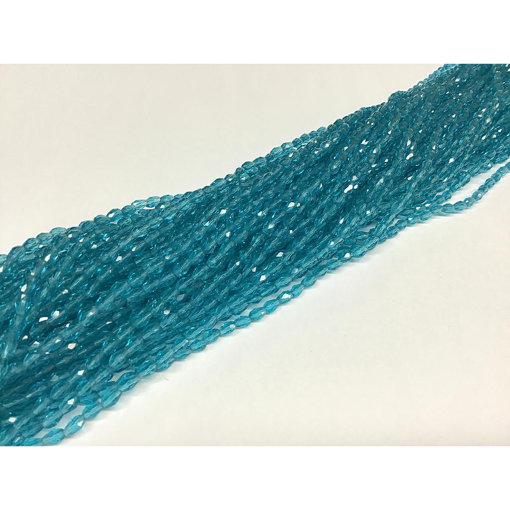 CRISTAL DE GOTA 3X5MM AZUL TURQUESA