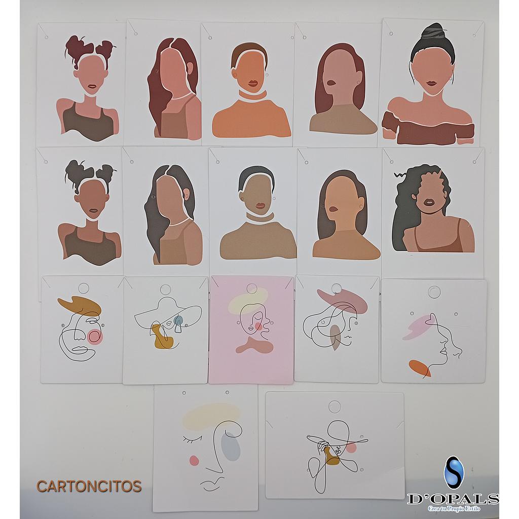 PAQUETE CARTON EXHIBIDOR CON SILUETA DE MUJERES 100PCS