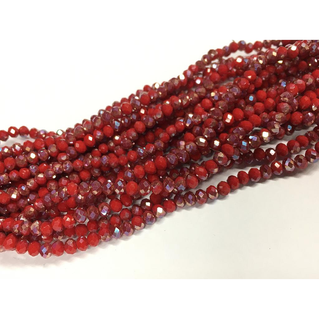 CRISTAL RONDEL ROJO SANGRE TORNASOL 3MM