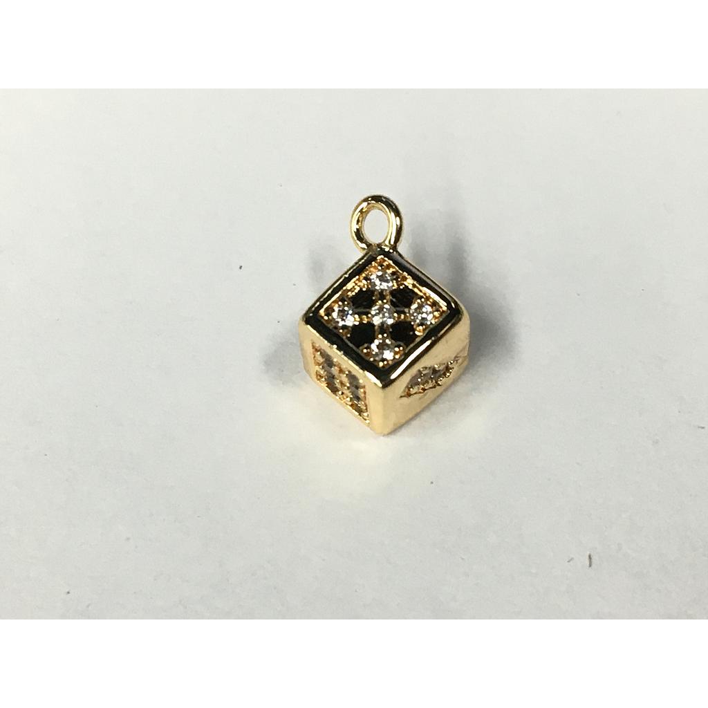 DIJE CUBO 5MM ELECTROENCHAPADO