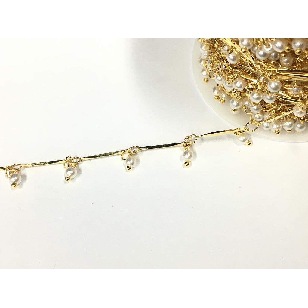 CADENA PERLA Y ELECTROENCHAPADO