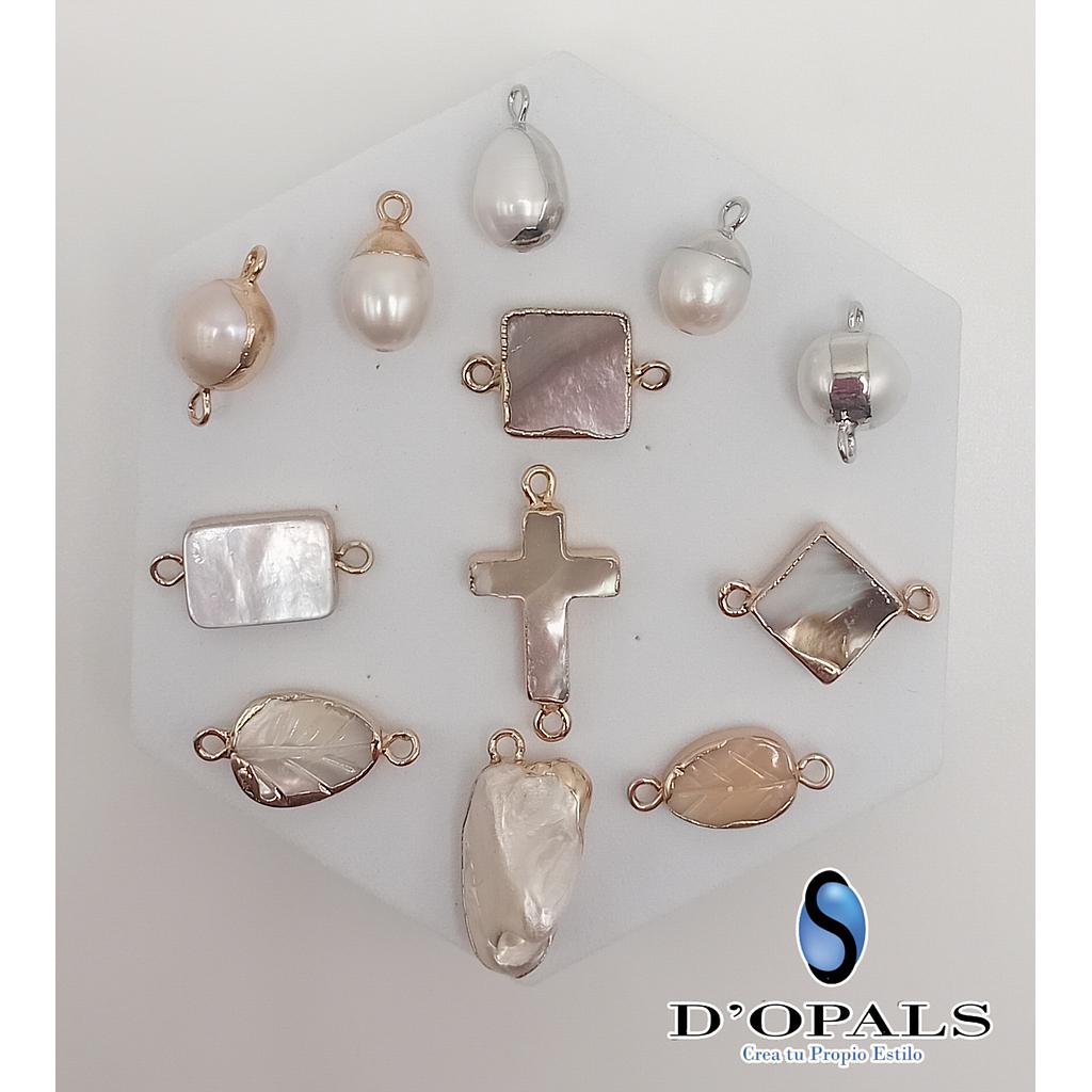 PERLA BARROCA CON ORILLA DORADA