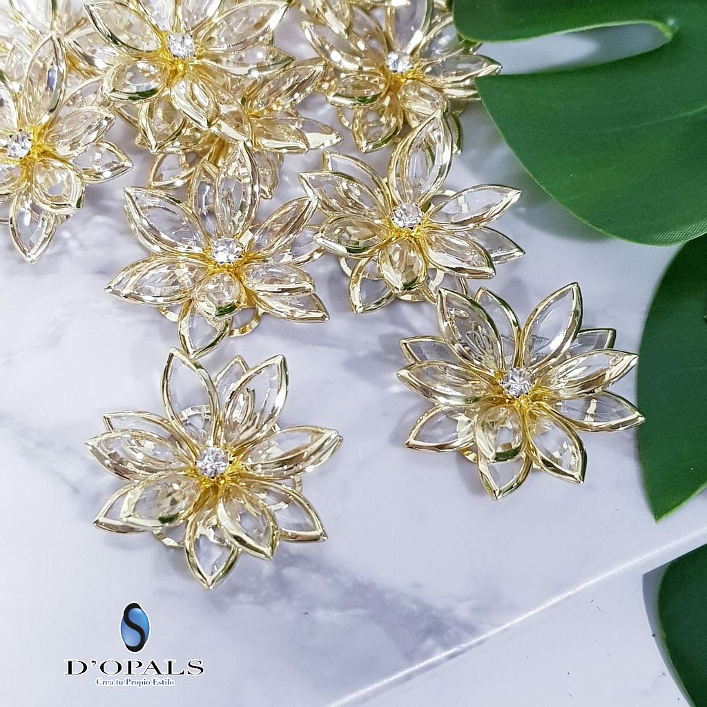 FLOR ACRILICA CON CRISTAL