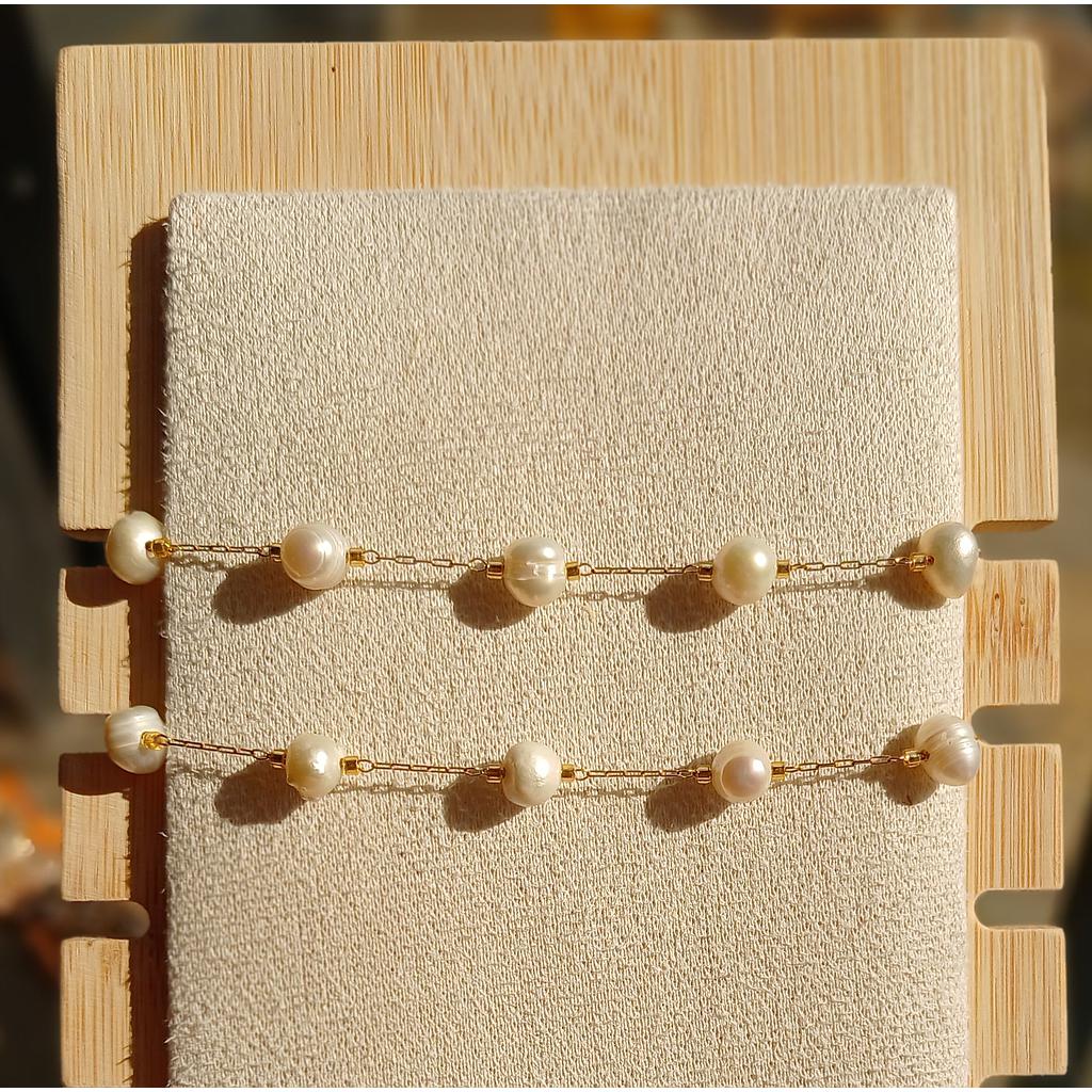 CADENA DE ACERO CON PERLA