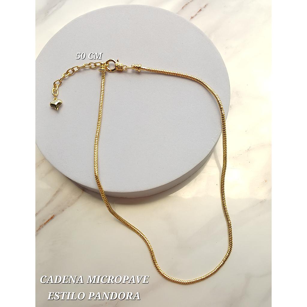CADENA TERMINADA DE MICROCIRCONIA ESTILO PANDORA 50CM