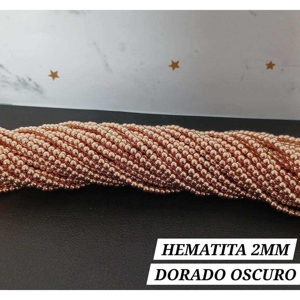 HEMATITA DORADA OSCURO 2MM