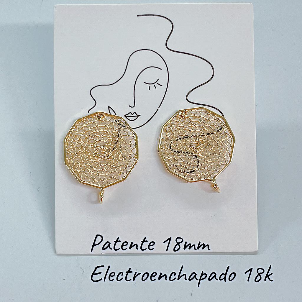 PATENTE 18MM, ELECTROENCHAPADO 18K