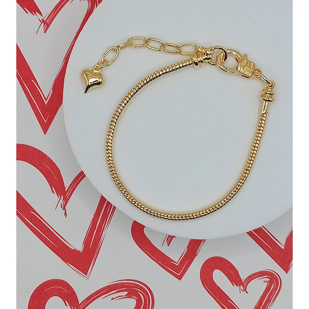 BRAZALETE ESTILO PANDORA CON EXTENSOR DE MICROCIRCONIA