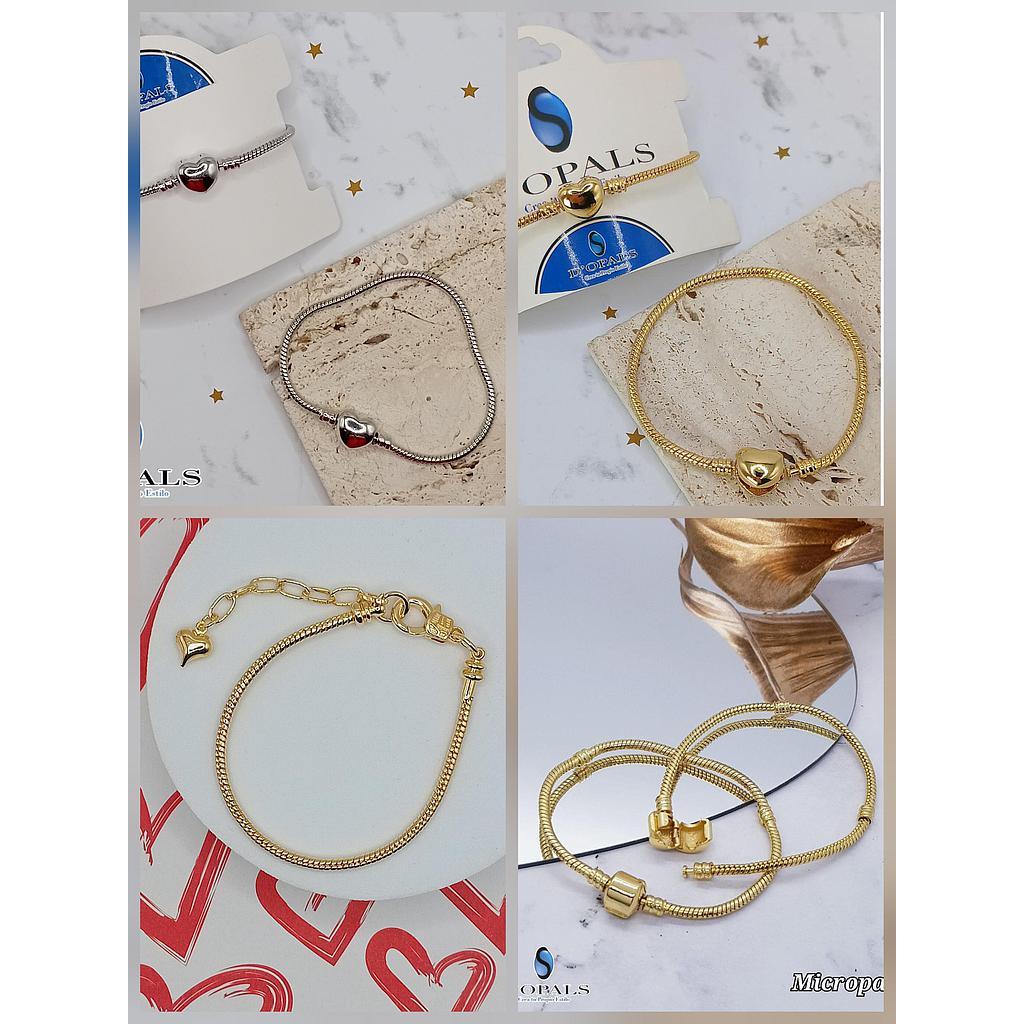 BRAZALETE ESTILO PANDORA DE MICROCIRCONIA