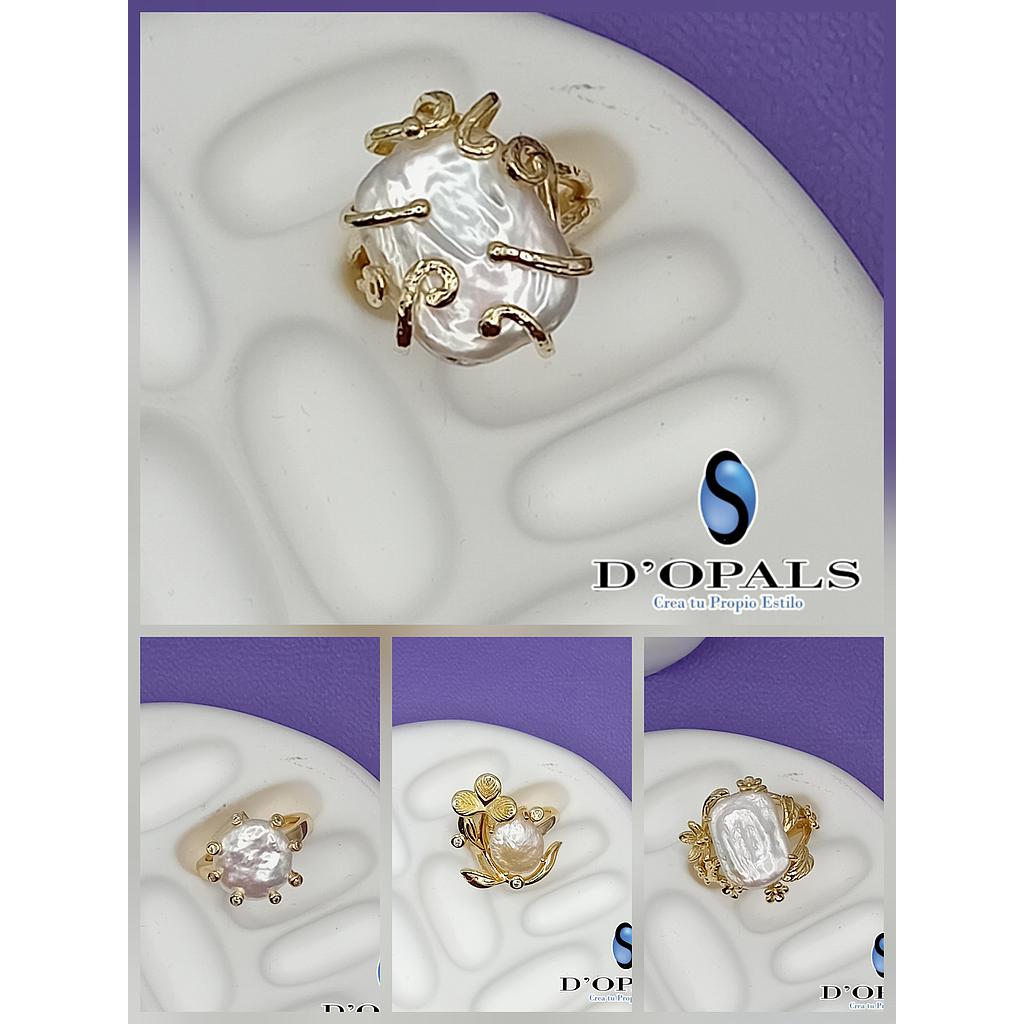 ANILLO AJUSTABLE CON PERLA BARROCA DE MICROCIRCONIA