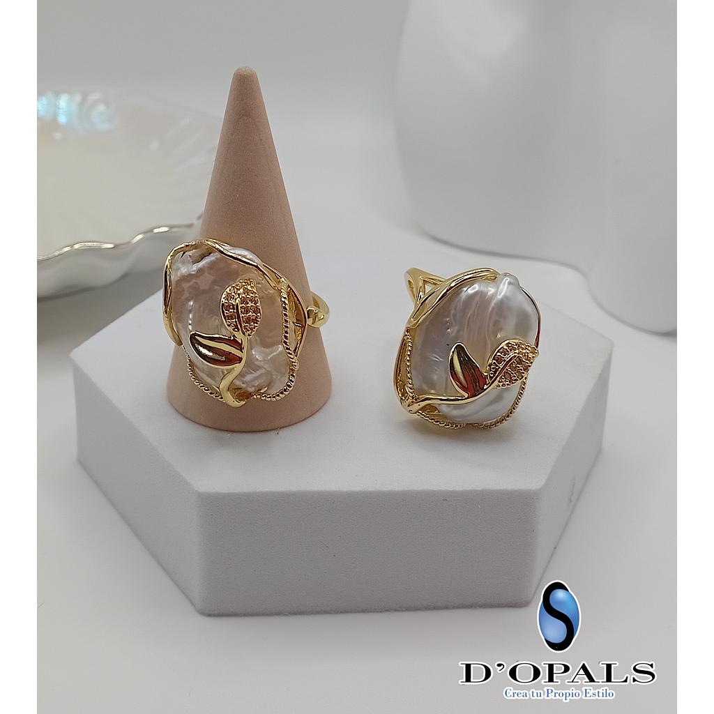 ANILLO AJUSTABLE CON PERLA BARROCA DE MICROCIRCONIA