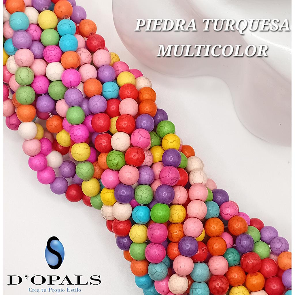 PIEDRAS TURQUESA MULTICOLOR 10MM