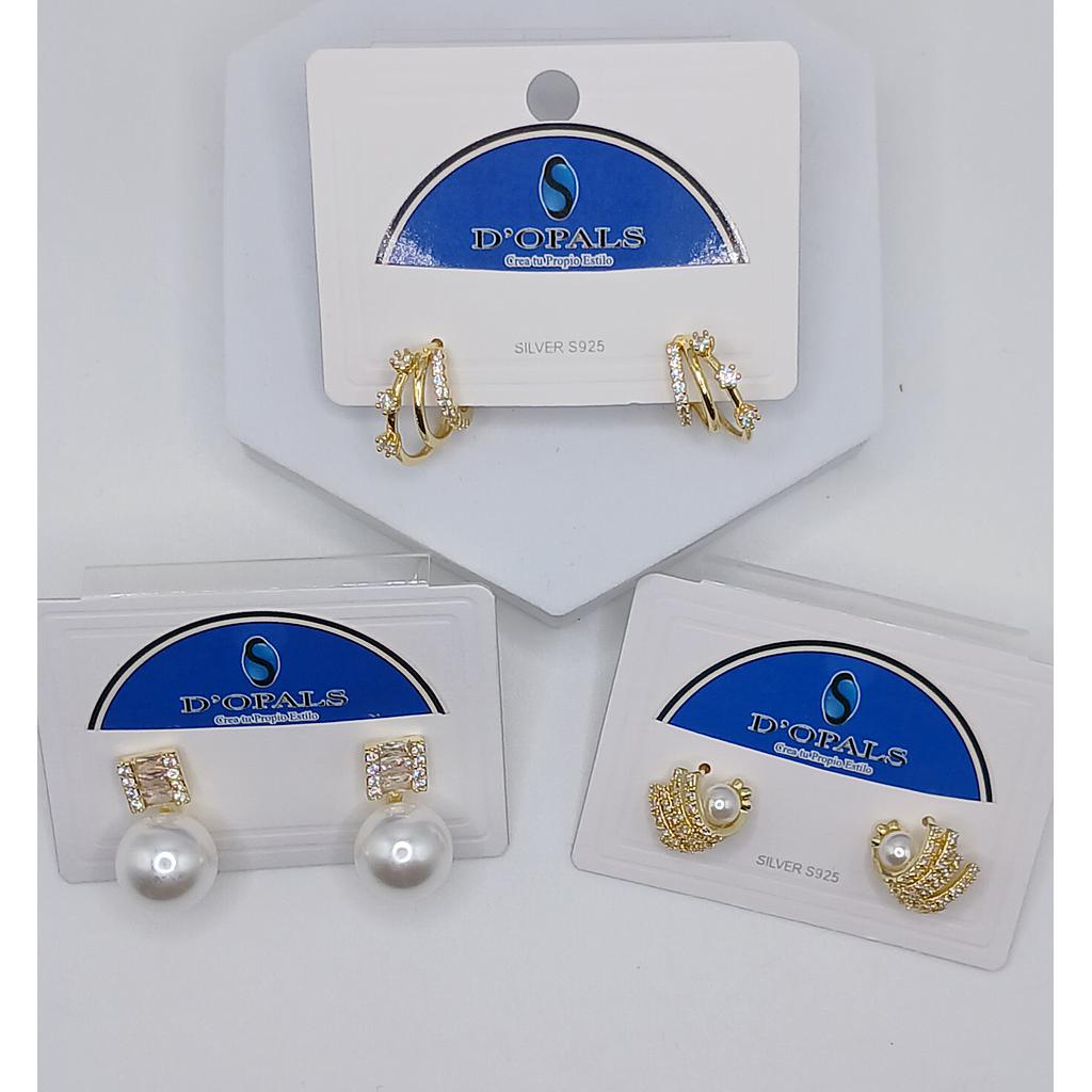 ARETES DE MICROCIRCONIA CON PIN DE PLATA