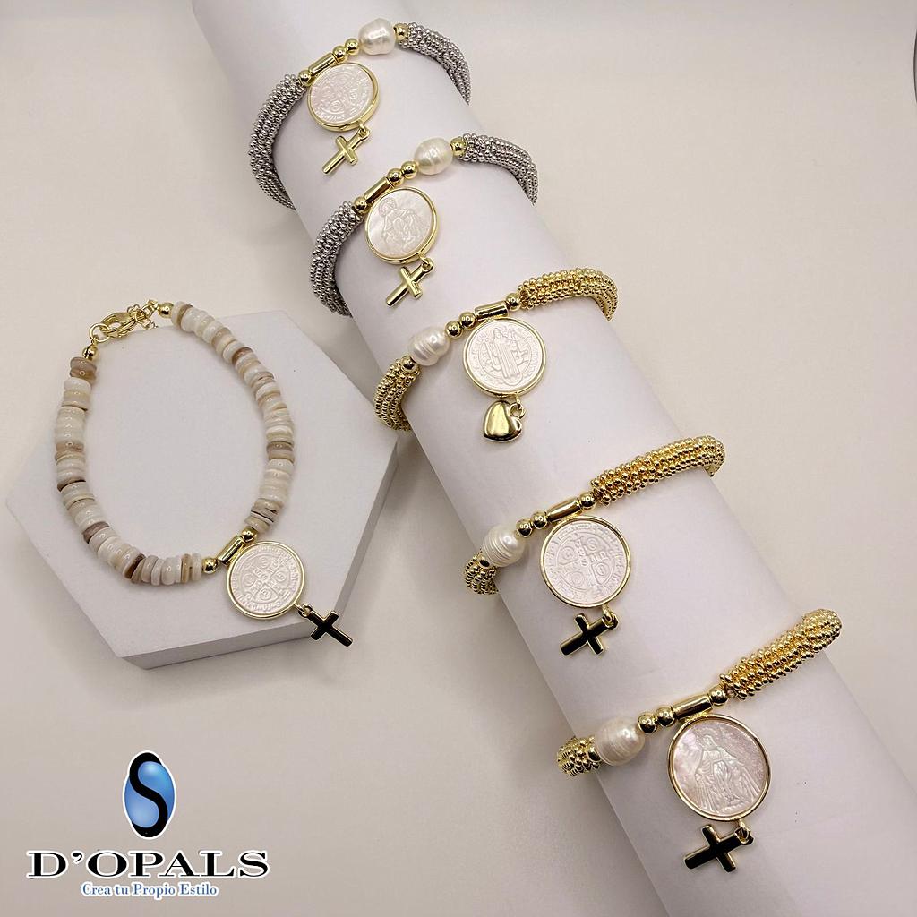 PULSERAS TERMINADAS CON DIJES RELIGIOSOS