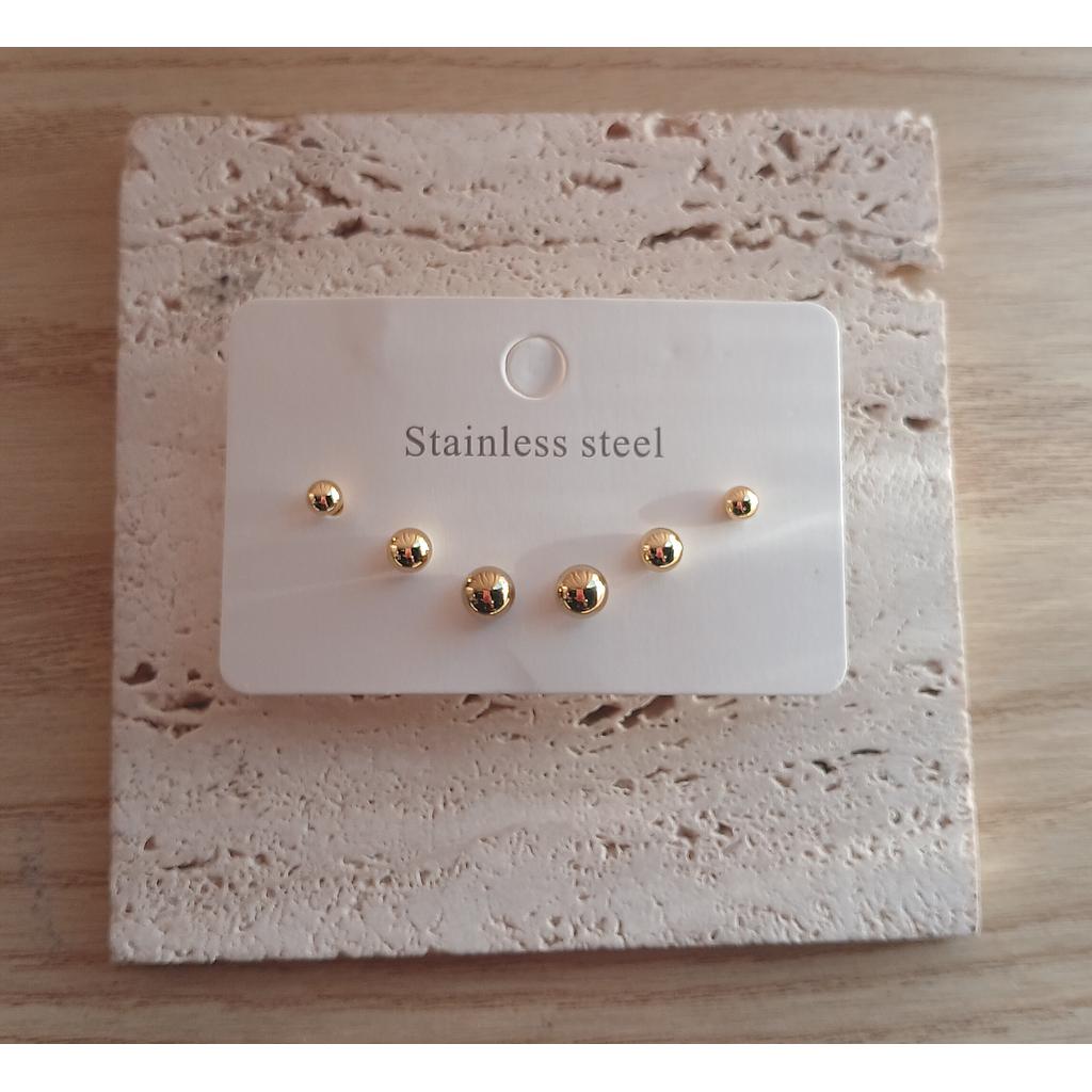 SET ARETES DE ACERO INOXIDABLE