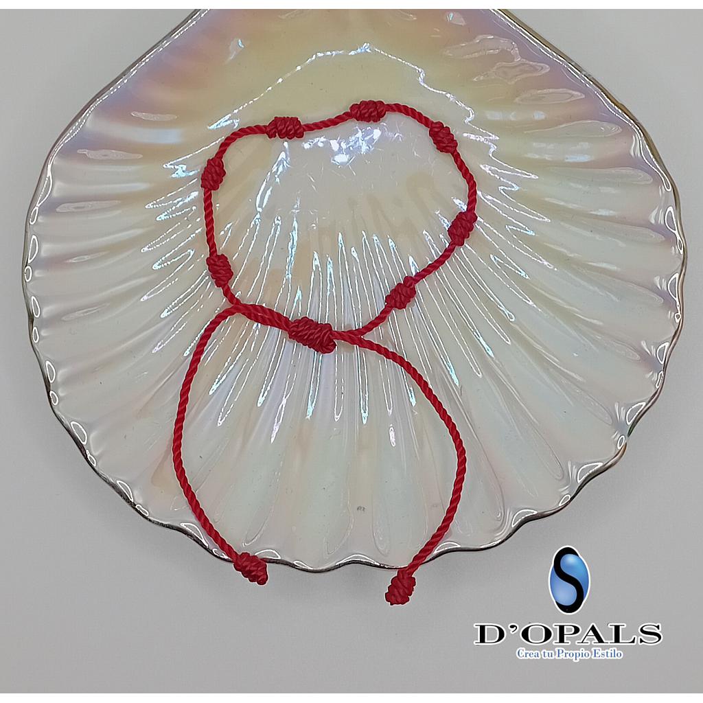 PULSERA DE HILO 7 NUDOS ROJA