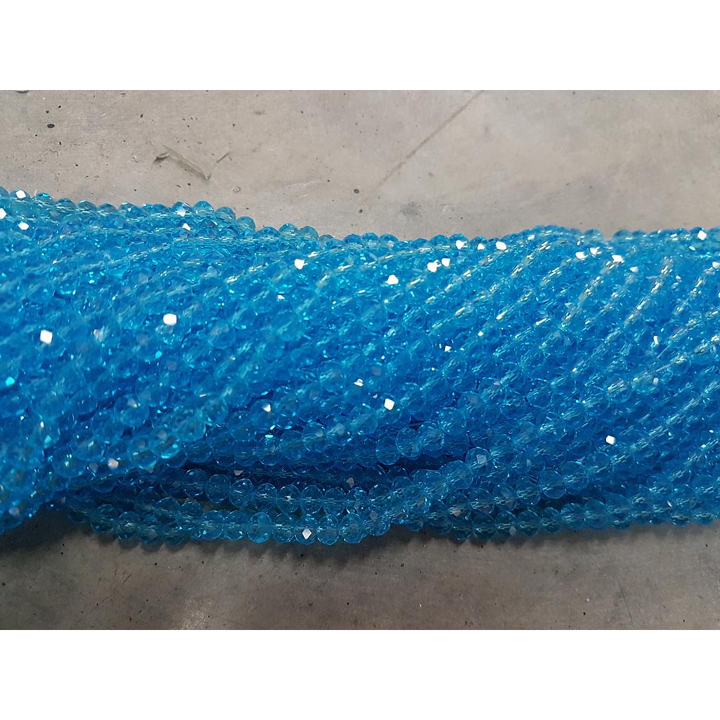 CRISTAL RONDEL AZUL AQUA TRANSPARENTE 6MM