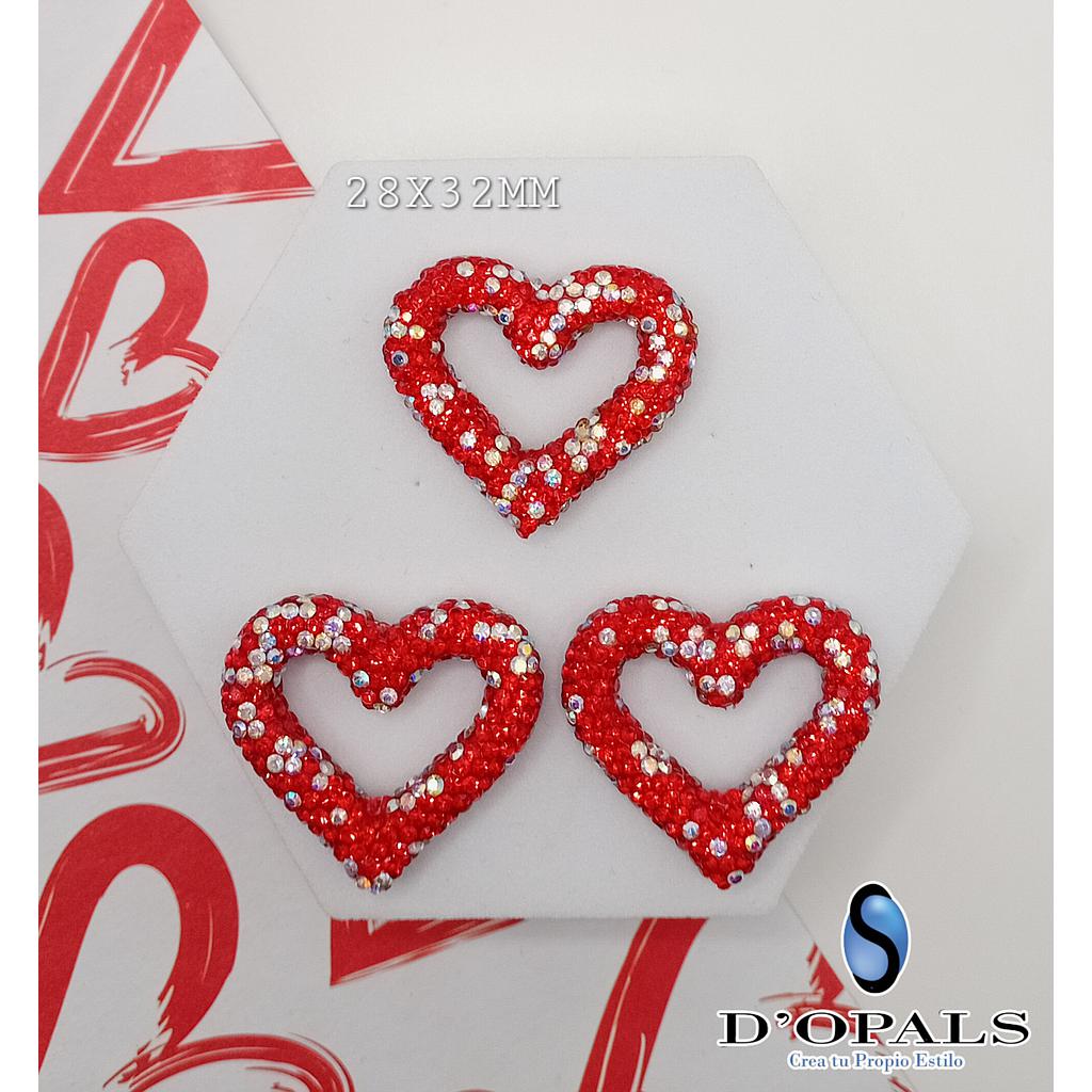 DIJE DE CORAZON ESTILO SEPARADOR DRUZY 28X32MM