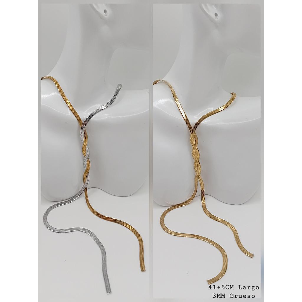 CADENAS TERMINADAS DE ACERO INOXIDABLE 41+5CM - 3MM