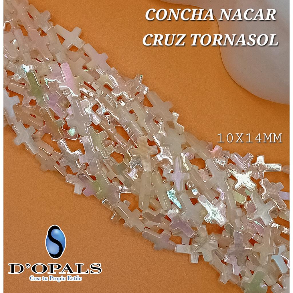 CONCHA NACAR CRUZ TORNASOL 10X14MM