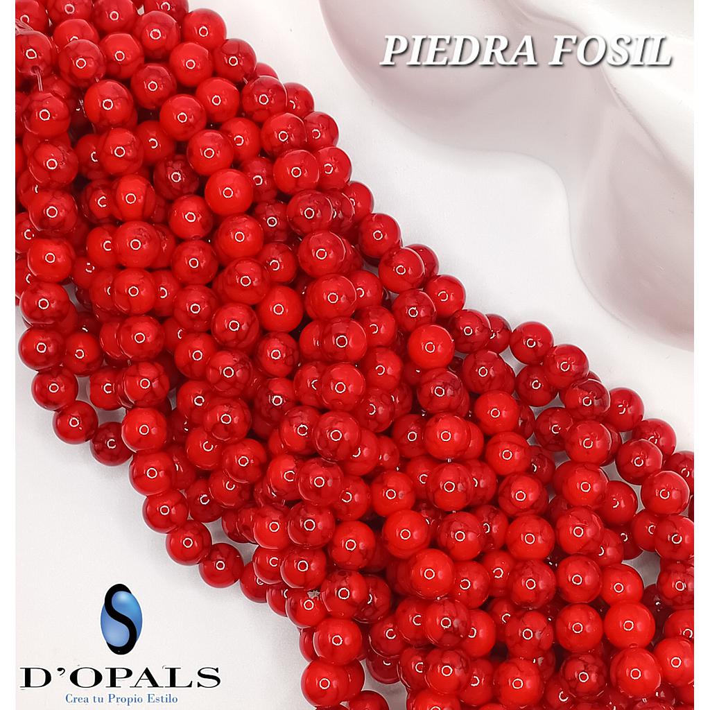 PIEDRA FOSIL ROJA 6MM