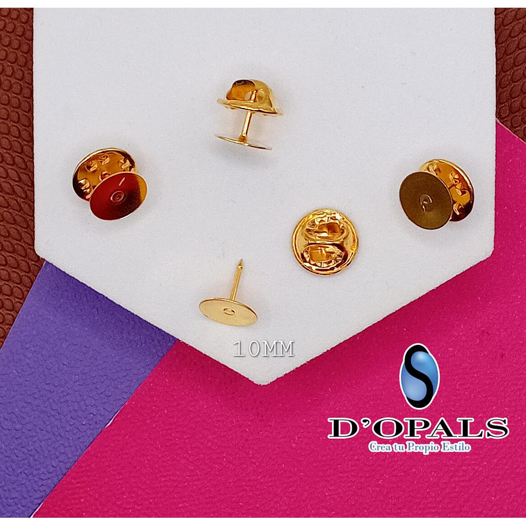 BASE PARA PIN CON BROCHE DE MARIPOSA 10MM