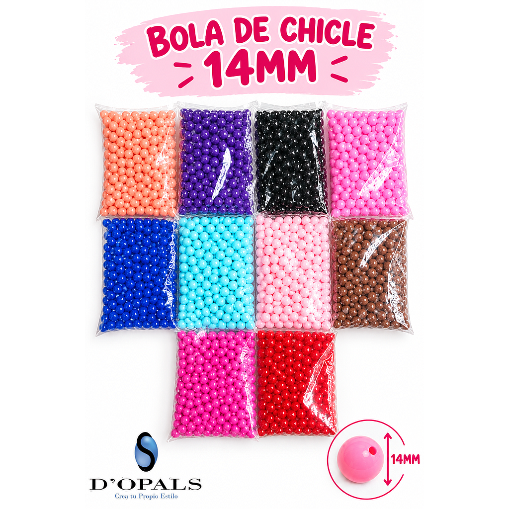 PAQUETE BOLAS DE CHICLE 500GRS 14MM