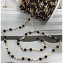 CADENA GOLDPLATED CON CRISTAL NEGRO 4MM ROLLO 10MTS