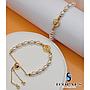 PULSERAS AJUSTABLES CON PERLAS Y DIJE DE MICROCIRCONIA